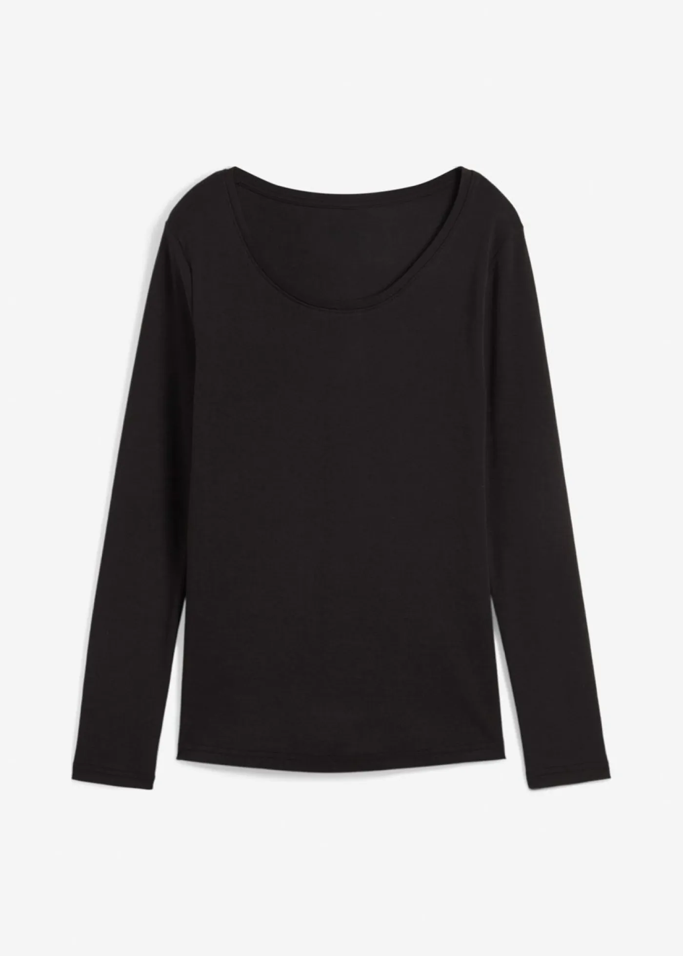 bonprix bonprix Básicos|Camisetas>Camiseta de algodón orgánico puro con manga larga Negro