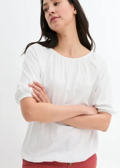 bonprix bonprix Camisetas|Novedades>Camiseta de algodón orgánico puro Blanco