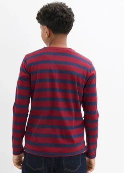 Niños bonprix bonprix Camiseta de algodón orgánico puro con cuello henley (2 unidades)