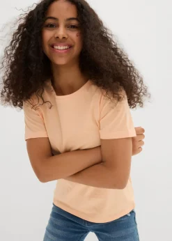 bonprix bonprix Ropa 9 A 16 Años·Camisetas Y Camisas|Ropa 9 A 16 Años·Packs De Ropa>Camiseta de algodón orgánico puro (3 unidades) azul marino+melocotón+blanco