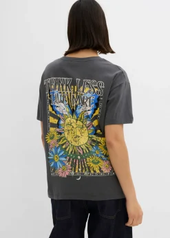 bonprix bonprix Camisetas>Camiseta de algodón orgánico puro antracita