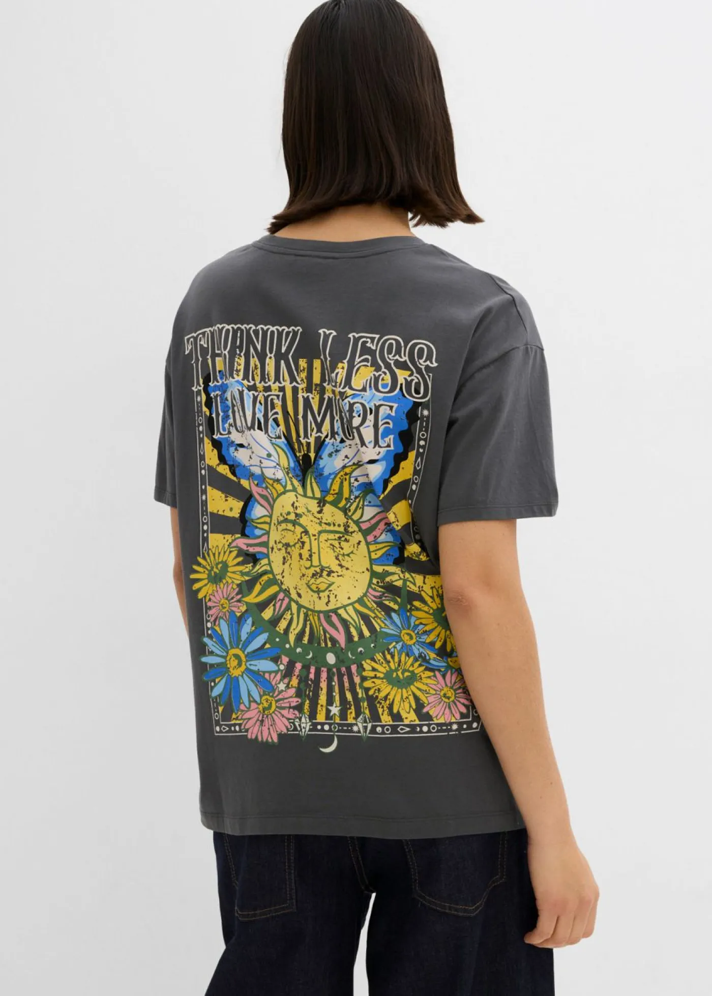 bonprix bonprix Camisetas>Camiseta de algodón orgánico puro antracita