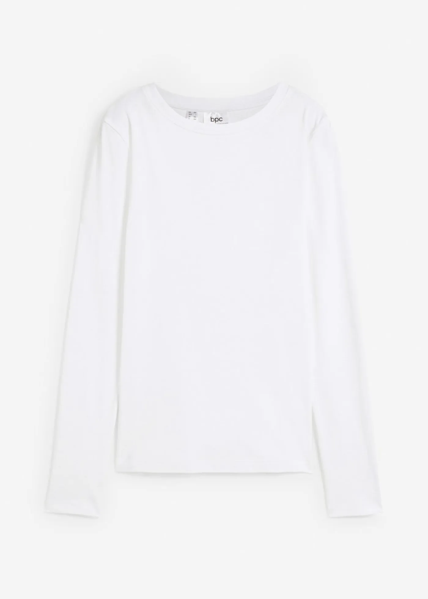 bonprix bonprix Básicos|Camisetas>Camiseta de algodón orgánico puro con manga larga Blanco