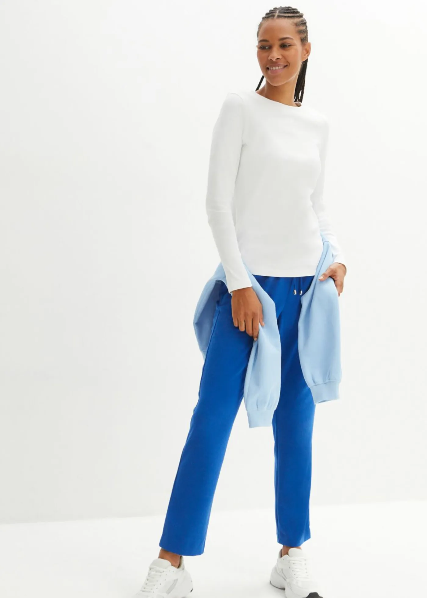 bonprix bonprix Básicos|Camisetas>Camiseta de algodón orgánico puro con manga larga Blanco