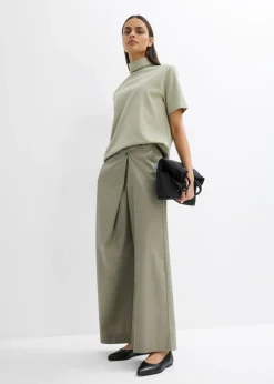 Mujer bonprix bonprix Camiseta de algodón orgánico puro con cuello alto