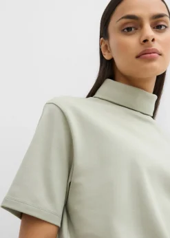 Mujer bonprix bonprix Camiseta de algodón orgánico puro con cuello alto