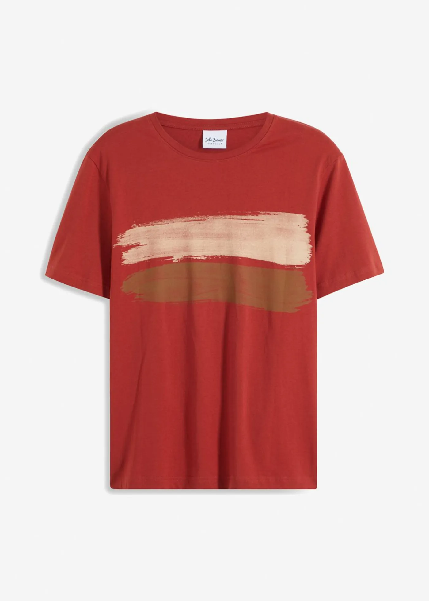 bonprix bonprix Camisetas Y Polos>Camiseta de algodón orgánico puro naranja óxido/turrón/beige