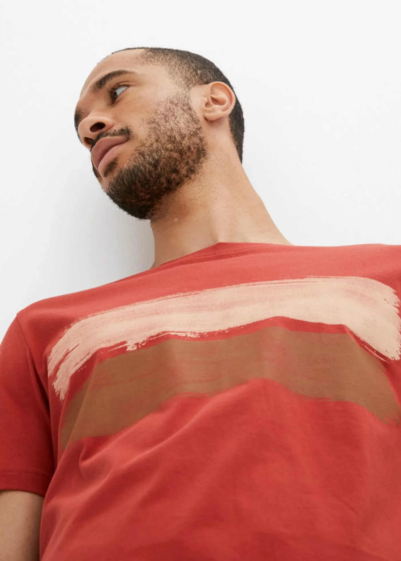 bonprix bonprix Camisetas Y Polos>Camiseta de algodón orgánico puro naranja óxido/turrón/beige