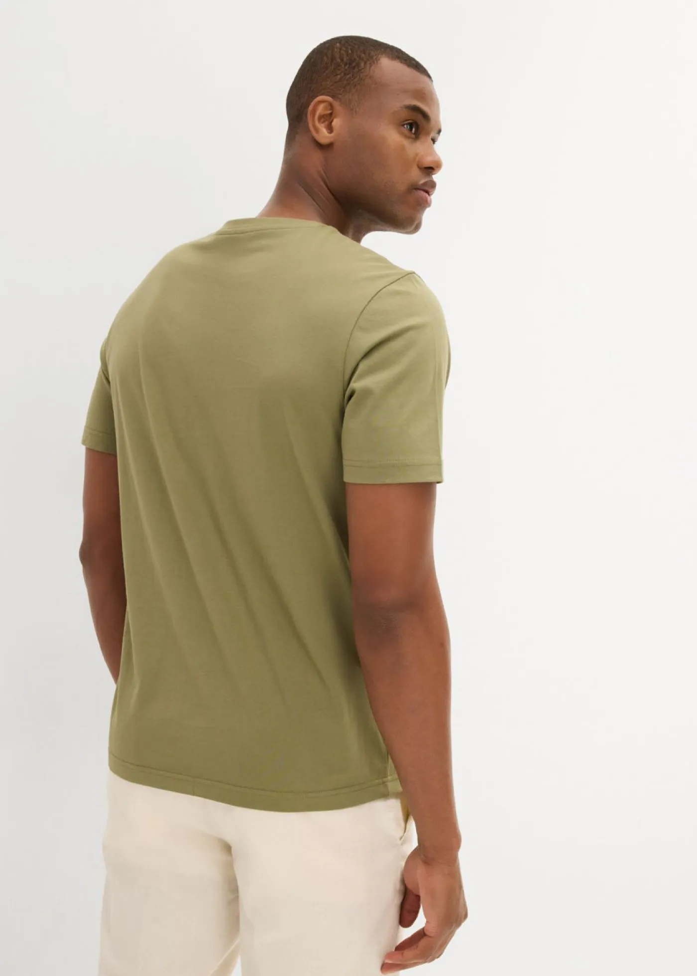 bonprix bonprix Ropa Deportiva|Camisetas Y Polos>Camiseta de algodón orgánico puro Crudo/gris metálico estampado