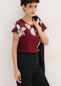 Mujer bonprix bonprix Camiseta de algodón orgánico con estampado de flores