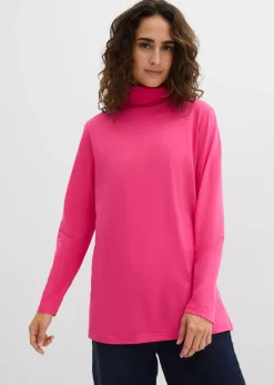 Mujer bonprix bonprix Camiseta de algodón orgánico puro con cuello alto