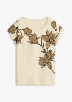 Mujer bonprix bonprix Camiseta de algodón orgánico con estampado de flores