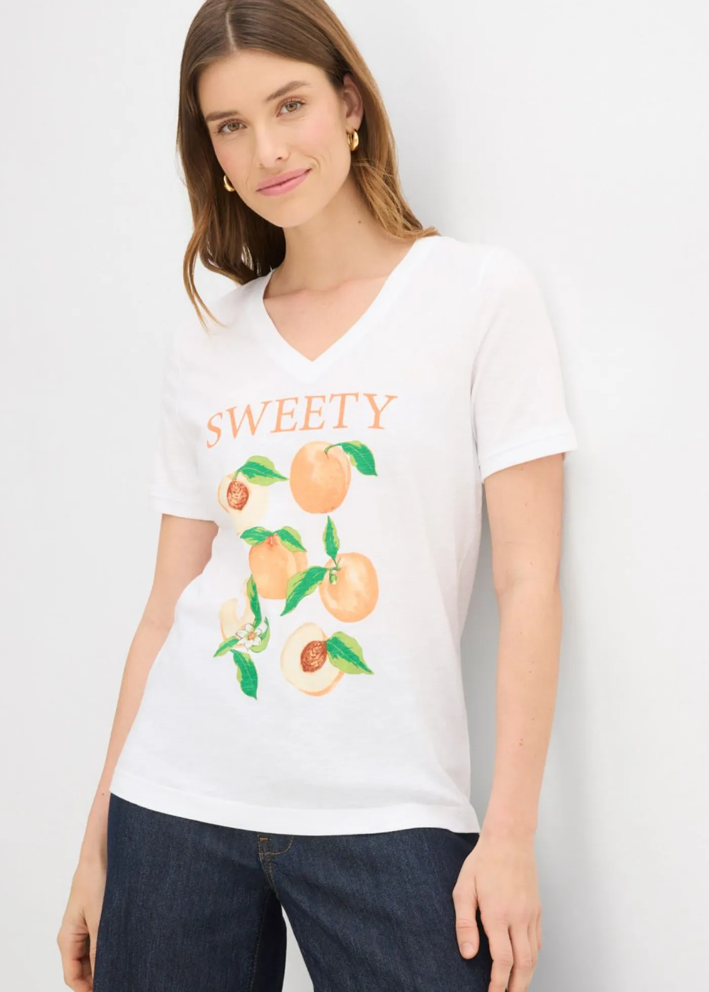 bonprix bonprix Camisetas|Novedades>Camiseta de algodón orgánico puro blanco-canela-marrón claro-óxido-verde oscuro-vainilla-verde pera-nectarina