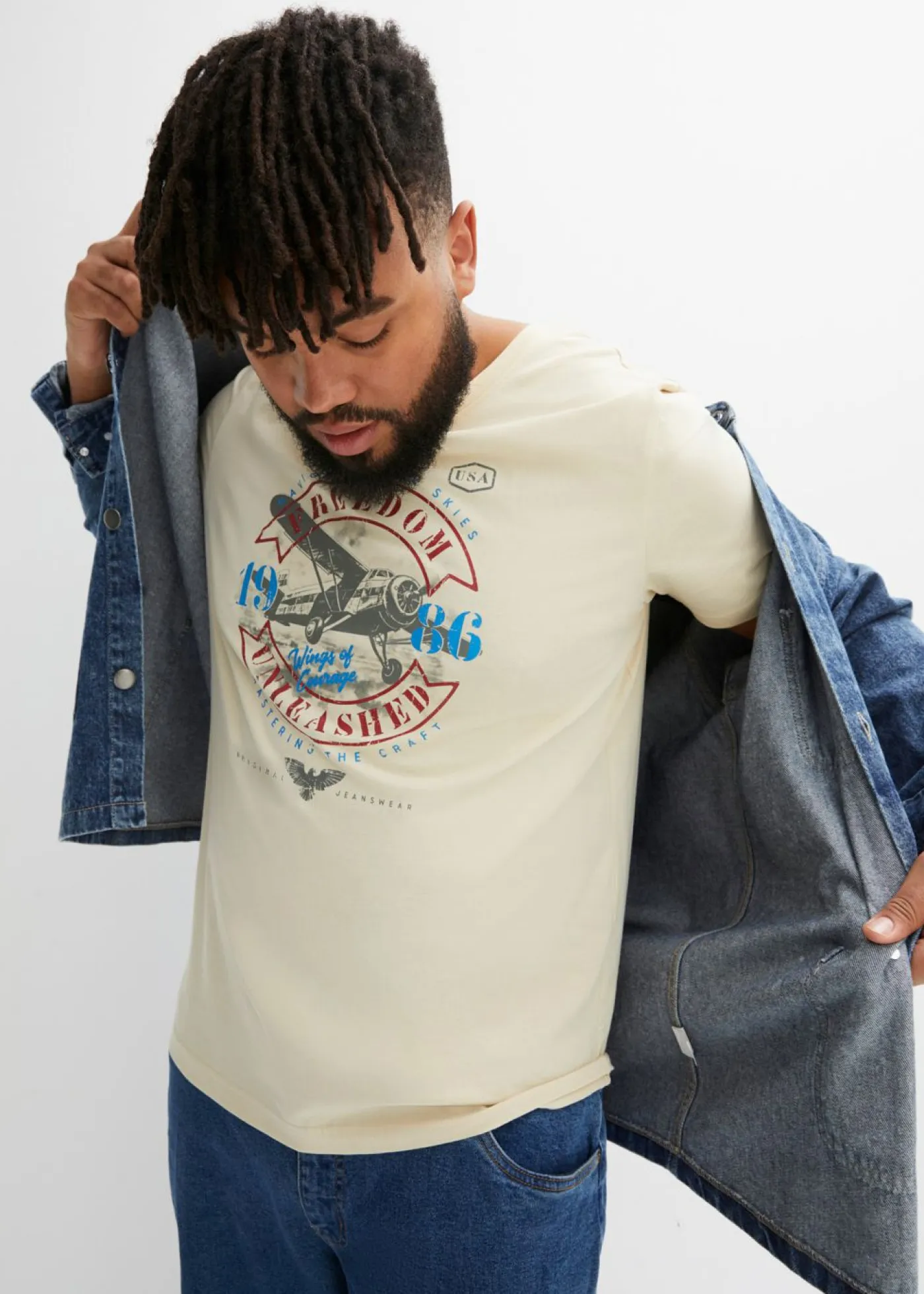 bonprix bonprix Camisetas Y Polos>Camiseta de algodón orgánico puro Beige