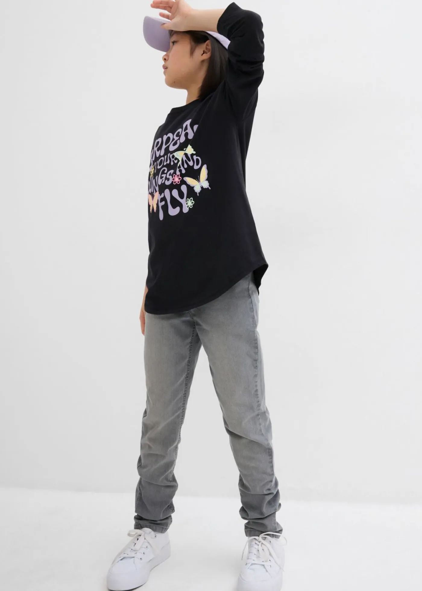 bonprix bonprix Ropa 9 A 16 Años·Camisetas Y Camisas>Camiseta de algodón orgánico puro con manga larga Negro