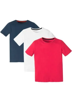 bonprix bonprix Ropa 9 A 16 Años·Camisetas|Ropa 9 A 16 Años·Packs De Ropa>Camiseta de algodón orgánico (3 unidades) Blanco/azul marino/rojo