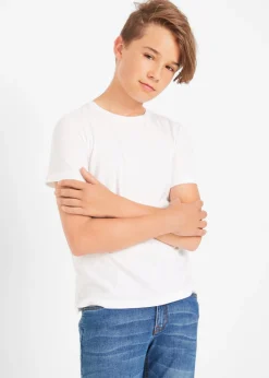 bonprix bonprix Ropa 9 A 16 Años·Camisetas|Ropa 9 A 16 Años·Packs De Ropa>Camiseta de algodón orgánico (3 unidades) Blanco/azul marino/rojo