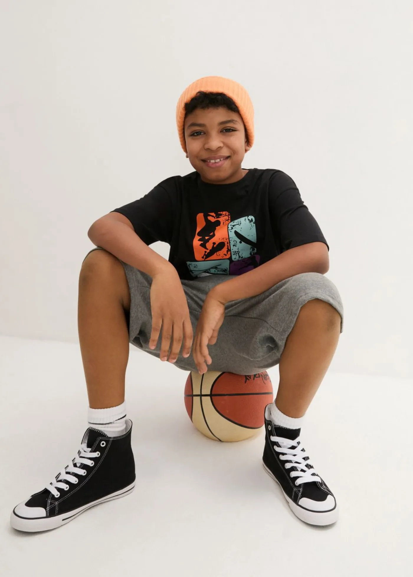 bonprix bonprix Ropa 9 A 16 Años·Camisetas>Camiseta de algodón orgánico puro Negro