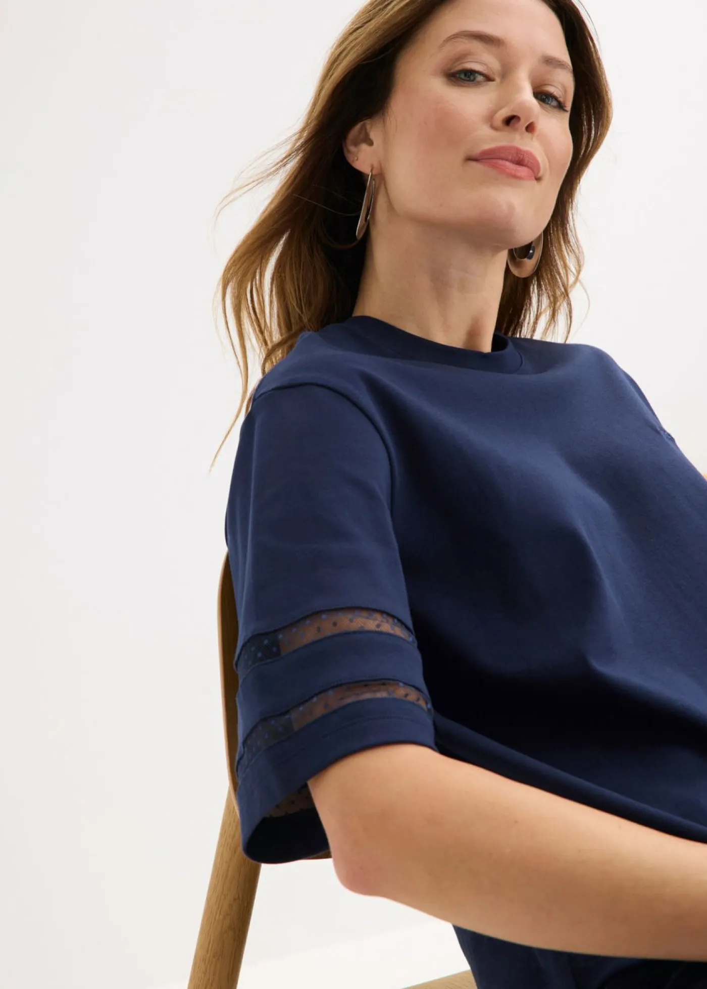 bonprix bonprix Camisetas>Camiseta de algodón orgánico firme Azul marino