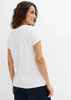 Mujer bonprix bonprix Camiseta de algodón orgánico puro (2 unidades)