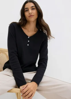 Mujer bonprix bonprix Camiseta de algodón orgánico puro con manga larga