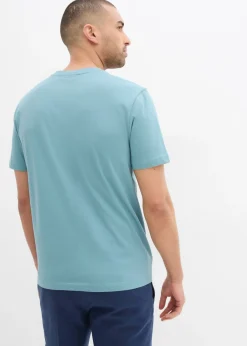 Hombre bonprix bonprix Camiseta de algodón orgánico puro con escote en V (2 unidades)
