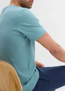 Hombre bonprix bonprix Camiseta de algodón orgánico puro con escote en V (2 unidades)