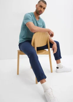 Hombre bonprix bonprix Camiseta de algodón orgánico puro con escote en V (2 unidades)