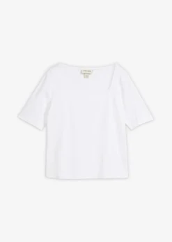 bonprix bonprix Básicos|Camisetas>Camiseta de algodón orgánico pesado Blanco