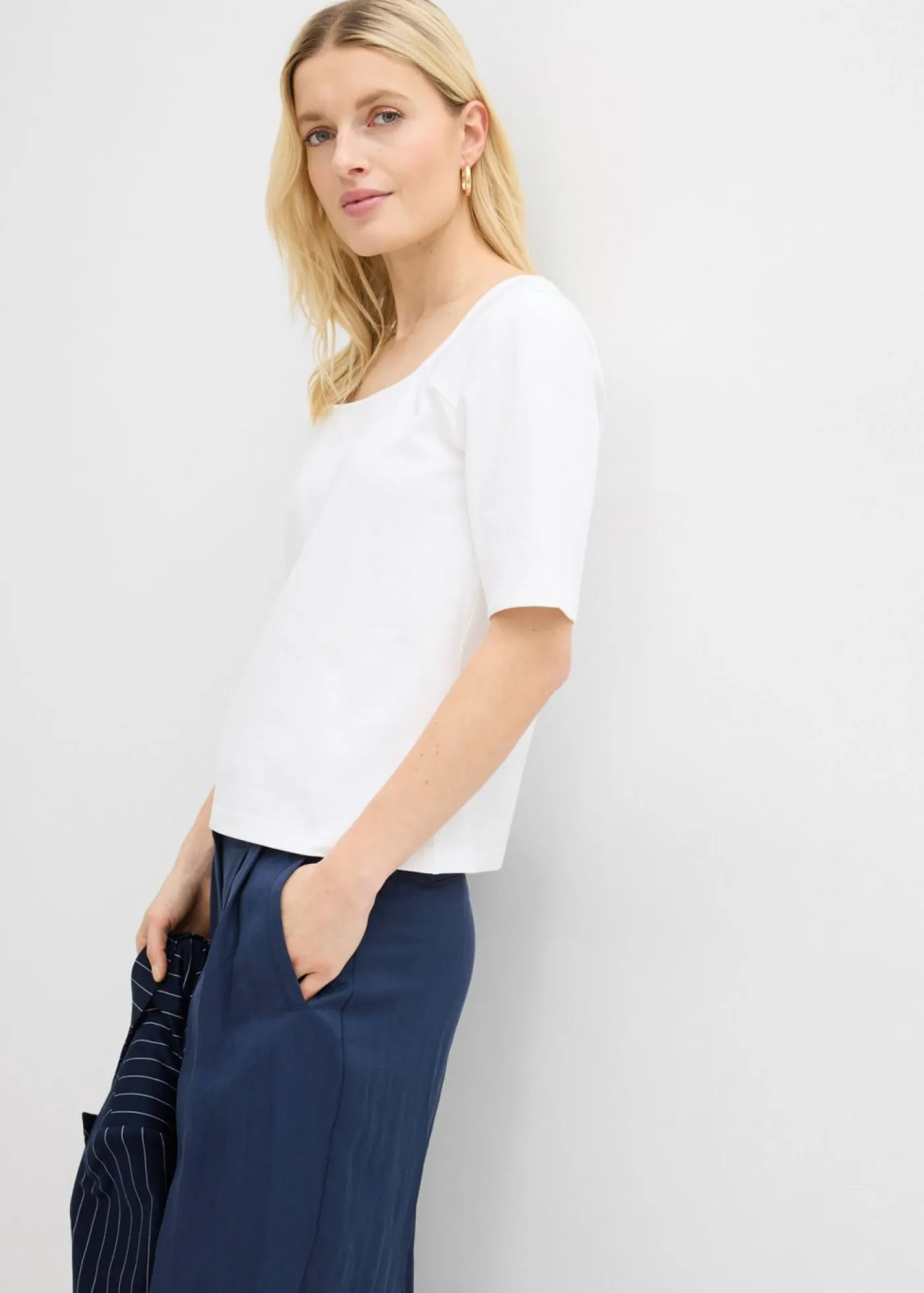 bonprix bonprix Básicos|Camisetas>Camiseta de algodón orgánico pesado Blanco