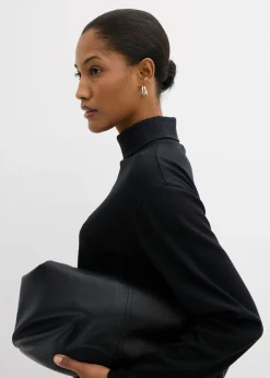 Mujer bonprix bonprix Camiseta de algodón orgánico puro con cuello alto