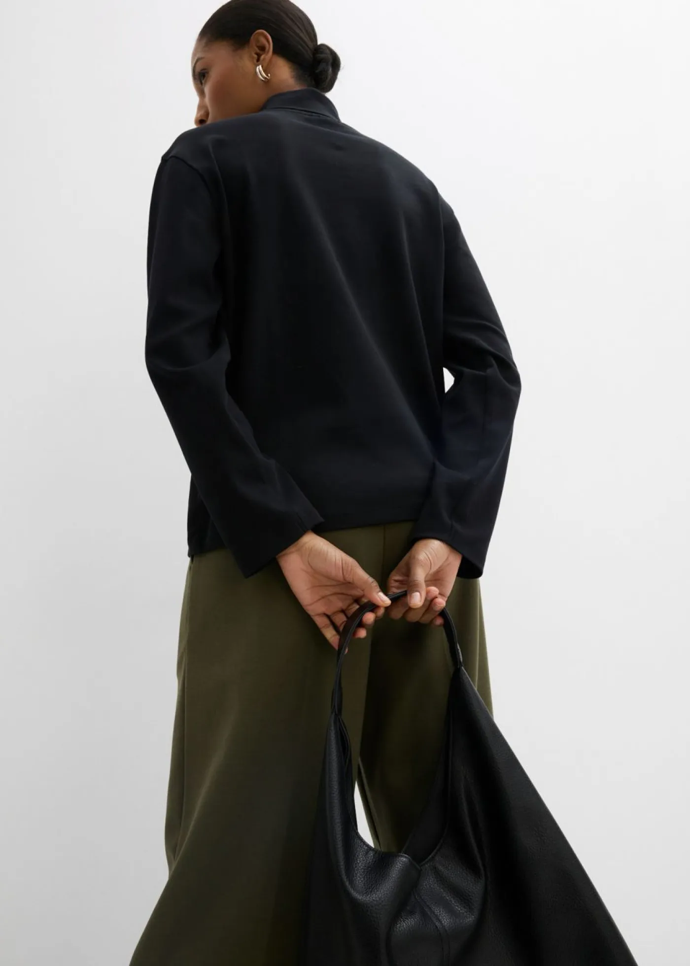 Mujer bonprix bonprix Camiseta de algodón orgánico puro con cuello alto