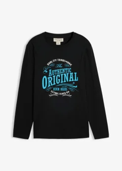 bonprix bonprix Camisetas Y Polos>Camiseta de algodón orgánico puro con manga larga Negro