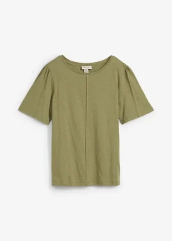 bonprix bonprix Camisetas|Novedades>Camiseta de algodón puro Verde oliva