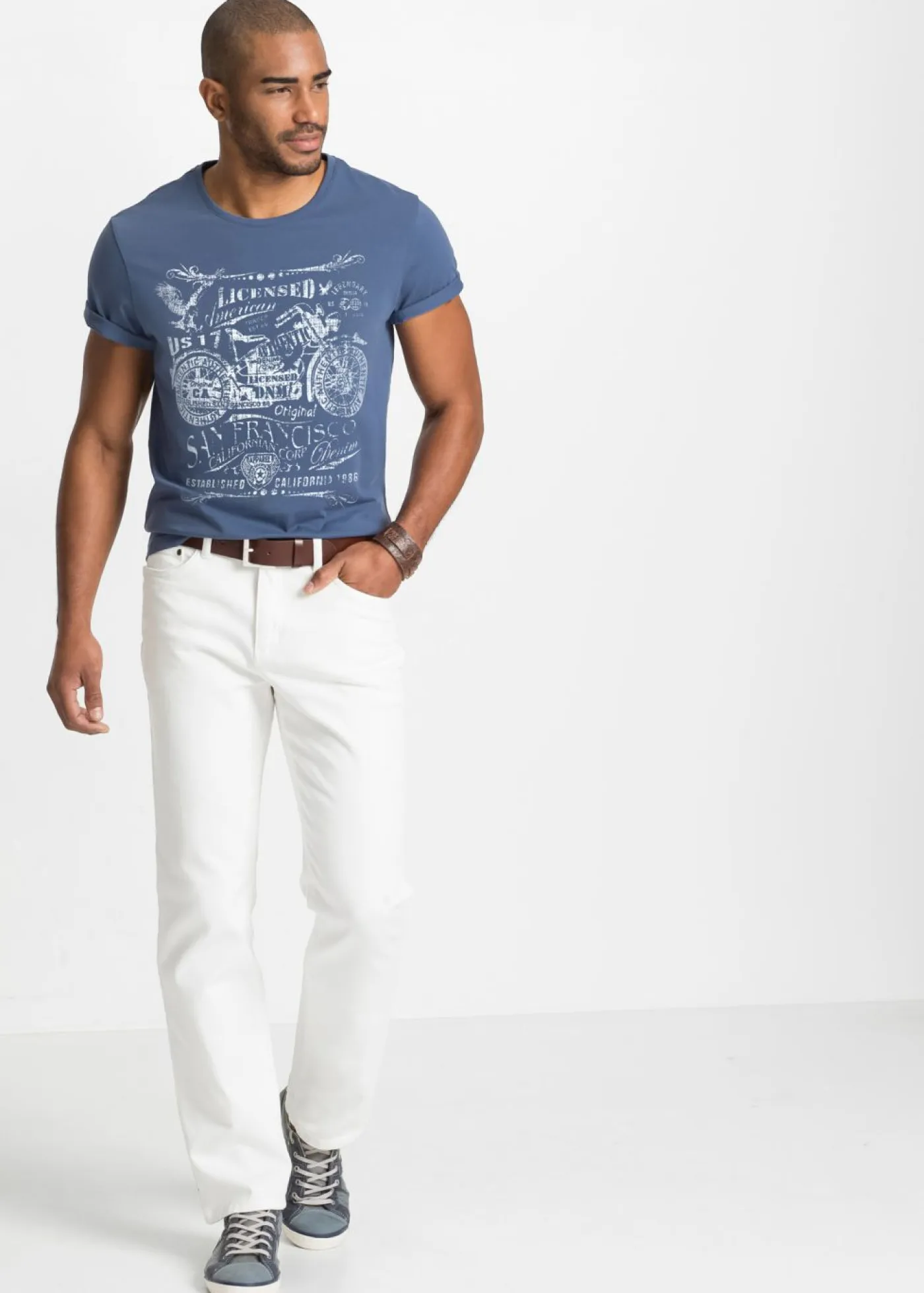 bonprix bonprix Camisetas Y Polos>Camiseta de algodón puro índigo