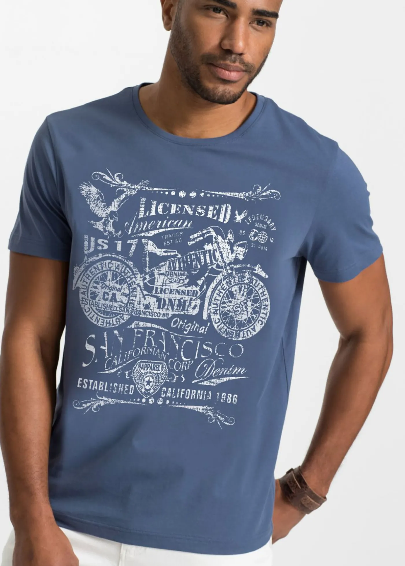 bonprix bonprix Camisetas Y Polos>Camiseta de algodón puro índigo