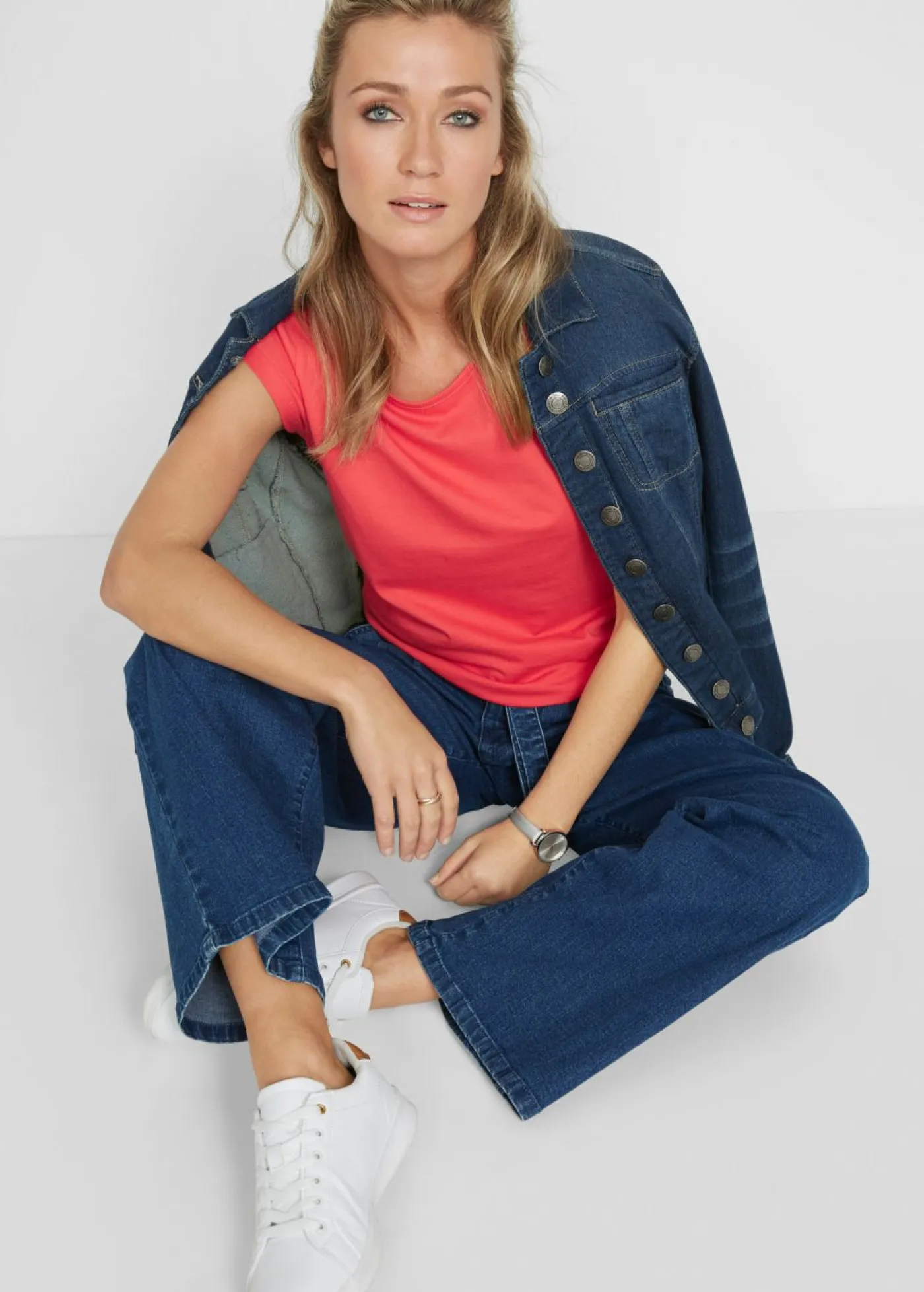 bonprix bonprix Básicos|Camisetas>Camiseta de algodón puro salmón