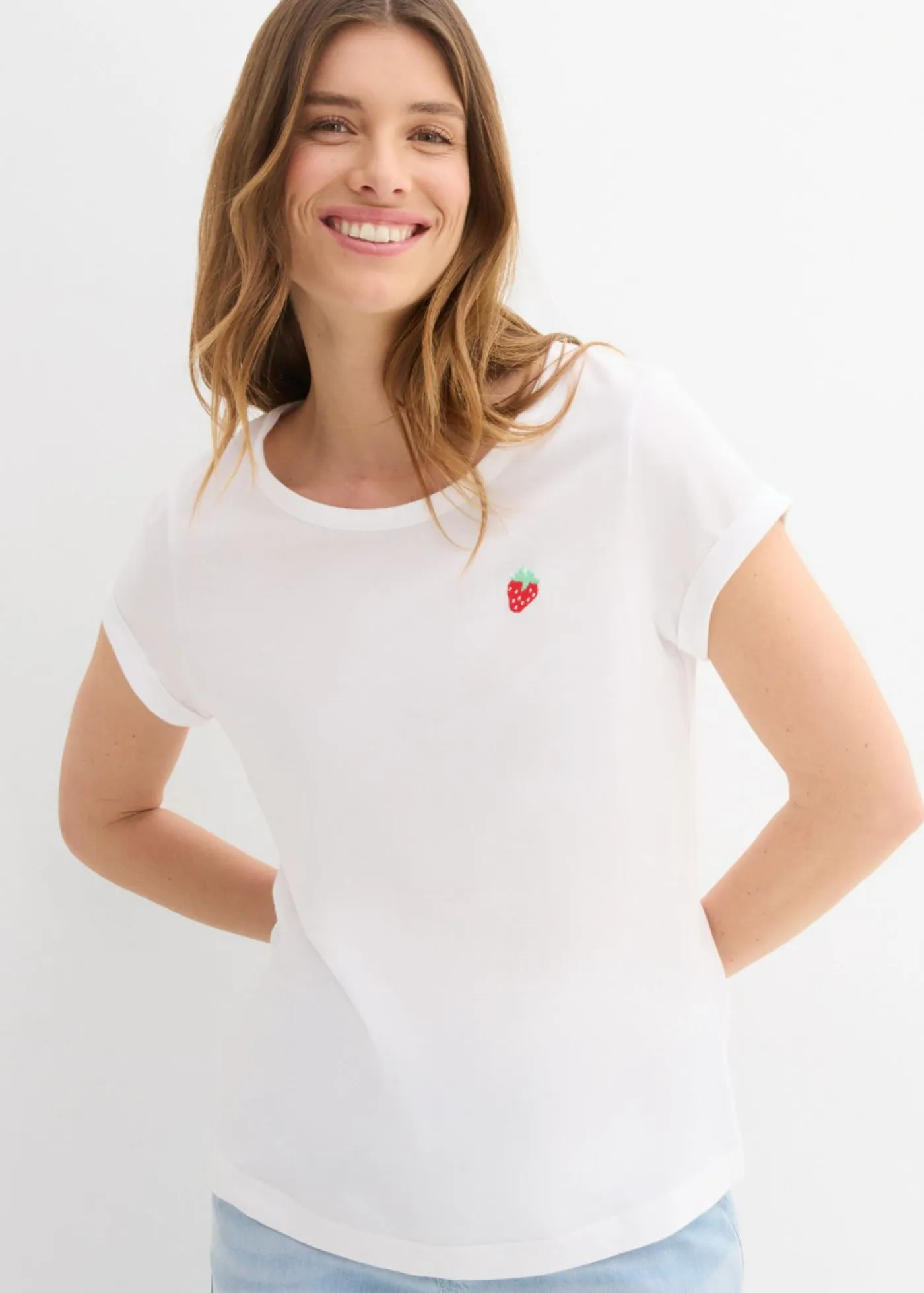 bonprix bonprix Camisetas|Novedades>Camiseta de algodón puro Blanco