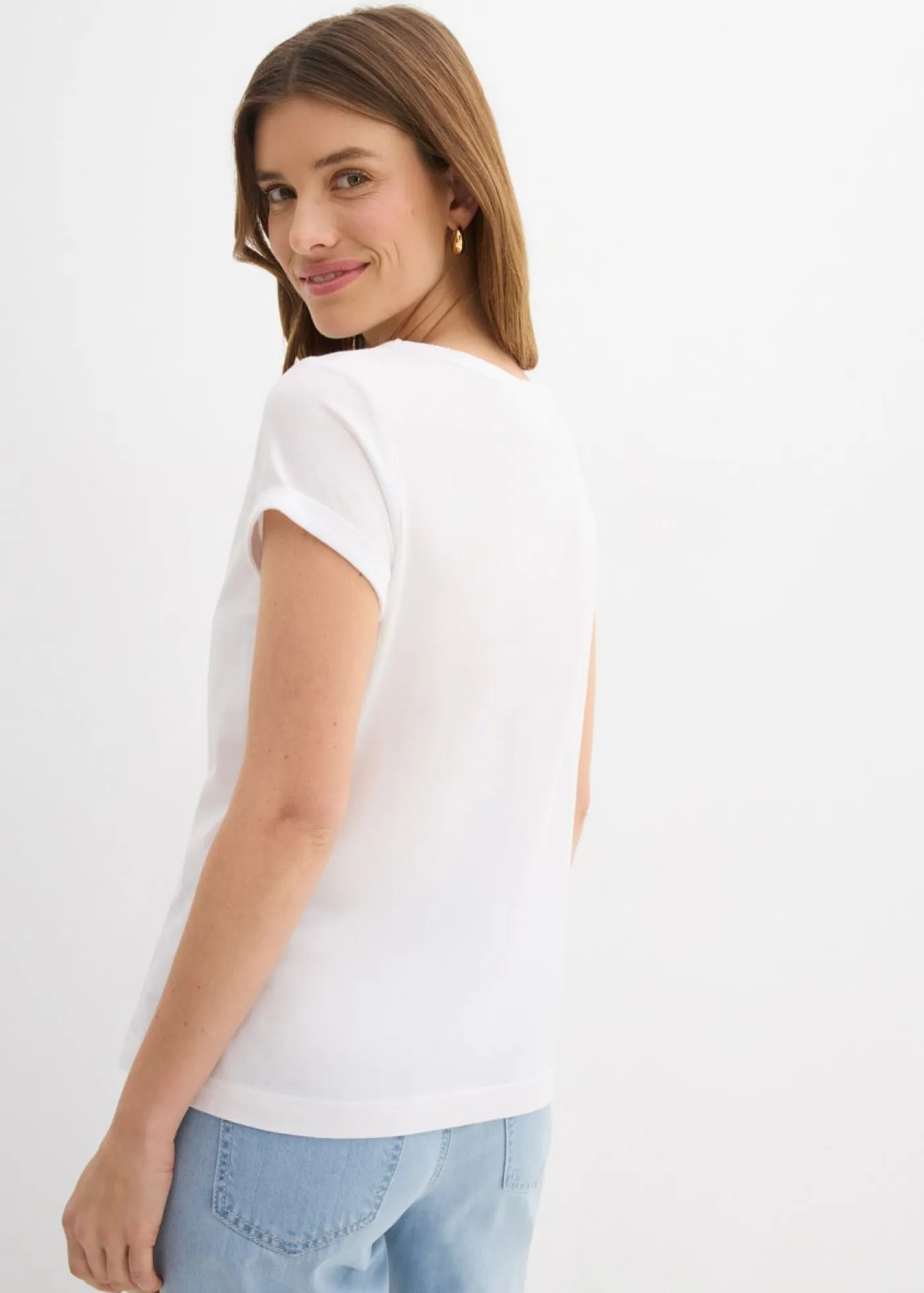 bonprix bonprix Camisetas|Novedades>Camiseta de algodón puro Blanco