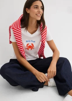 Mujer bonprix bonprix Camiseta de algodón puro