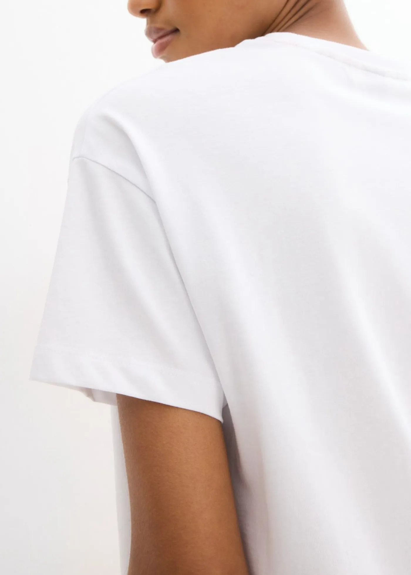 bonprix bonprix Camisetas>Camiseta de algodón puro Blanco-rojo