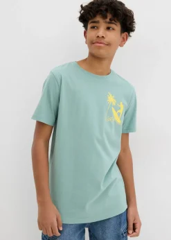 bonprix bonprix Ropa 9 A 16 Años·Camisetas>Camiseta de algodón puro verde mar
