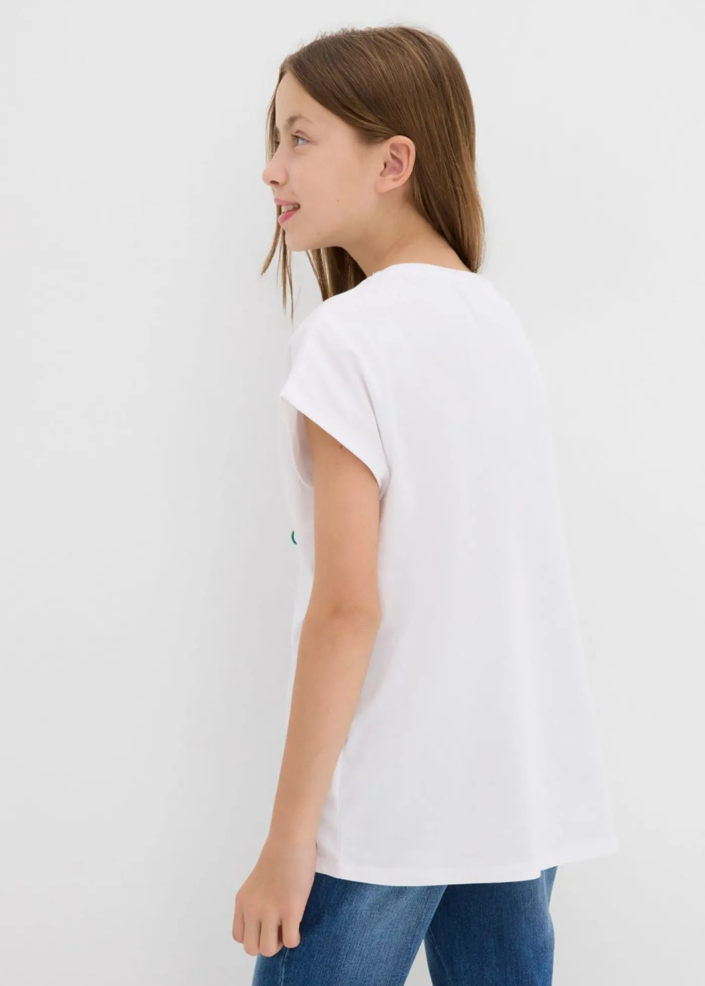 bonprix SmileyWorld Ropa 9 A 16 Años·Camisetas Y Camisas>Camiseta de algodón puro con smiley Blanco/rosa cristal estampado