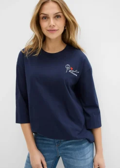 Mujer bonprix bonprix Camiseta de algodón puro con corte boxy
