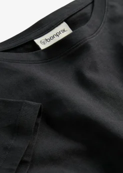 bonprix bonprix Básicos|Camisetas>Camiseta de algodón puro con manga corta (2 unidades) Negro