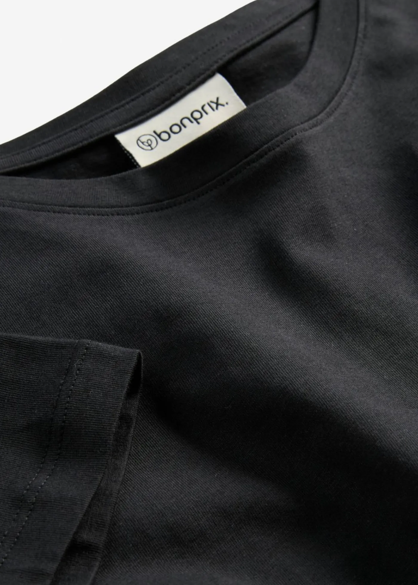 bonprix bonprix Básicos|Camisetas>Camiseta de algodón puro con manga corta (2 unidades) Negro