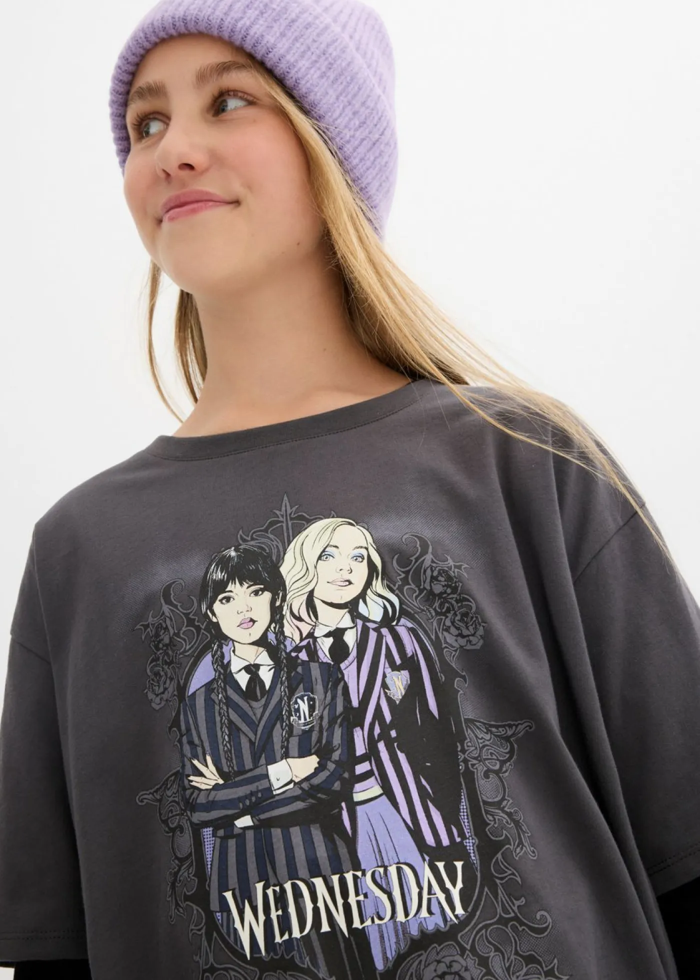 Niños bonprix Wednesday Camiseta de algodón puro de Miércoles