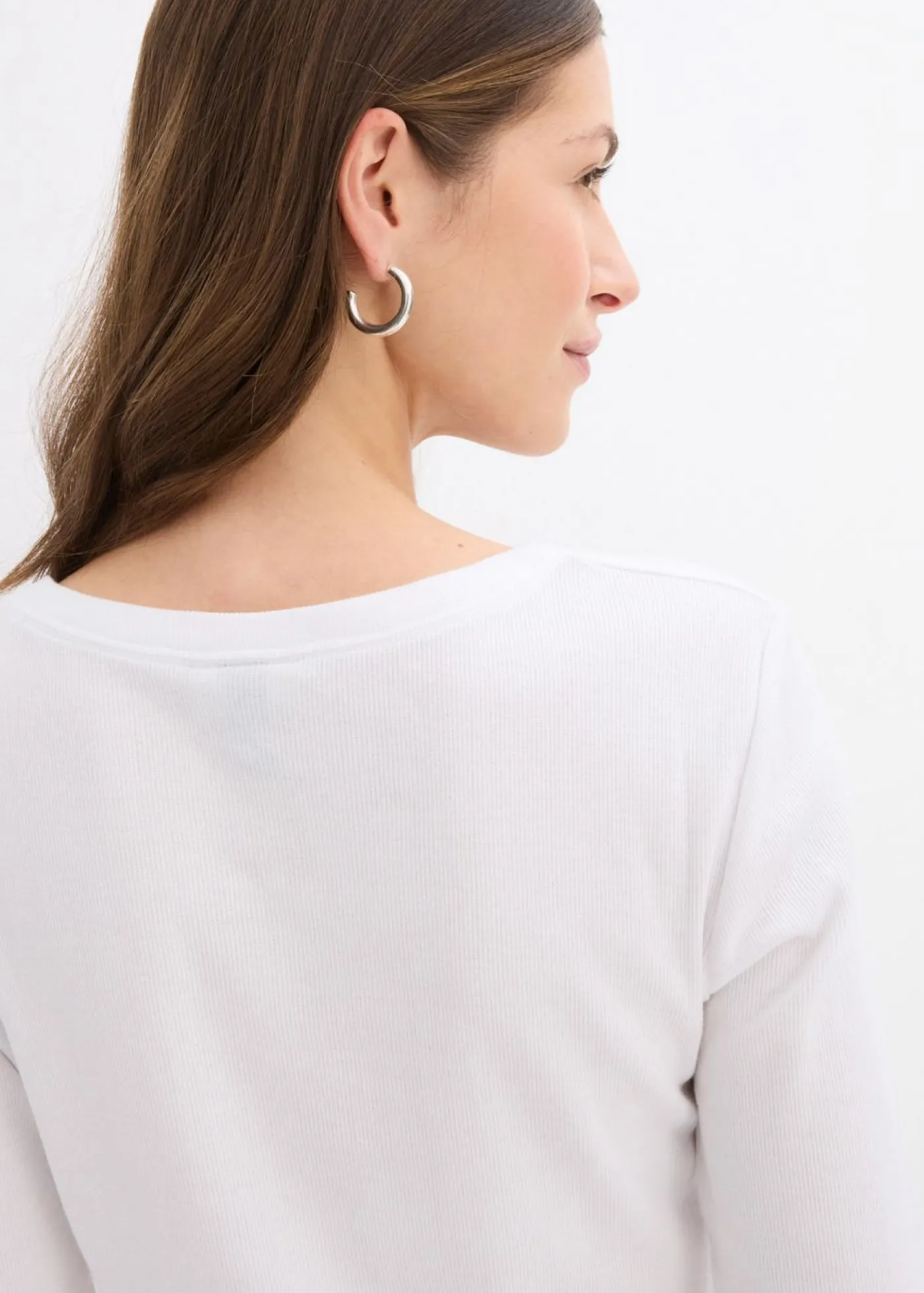 Mujer bonprix bonprix Camiseta de canalé con algodón orgánico (2 unidades)