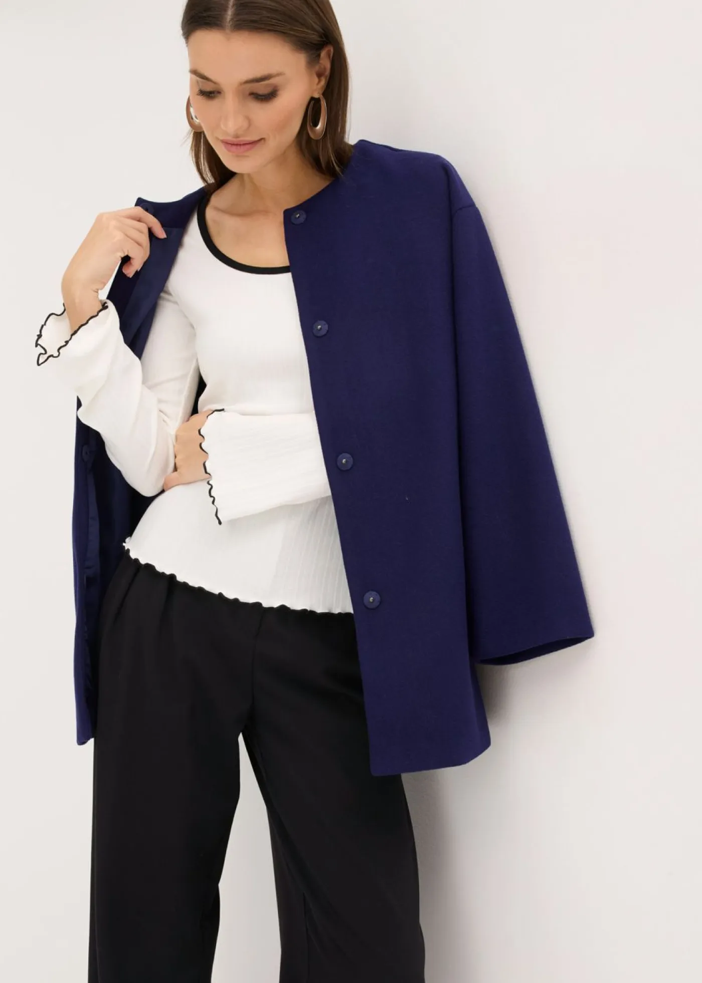 Mujer bonprix bonprix Camiseta de canalé con lazo decorativo