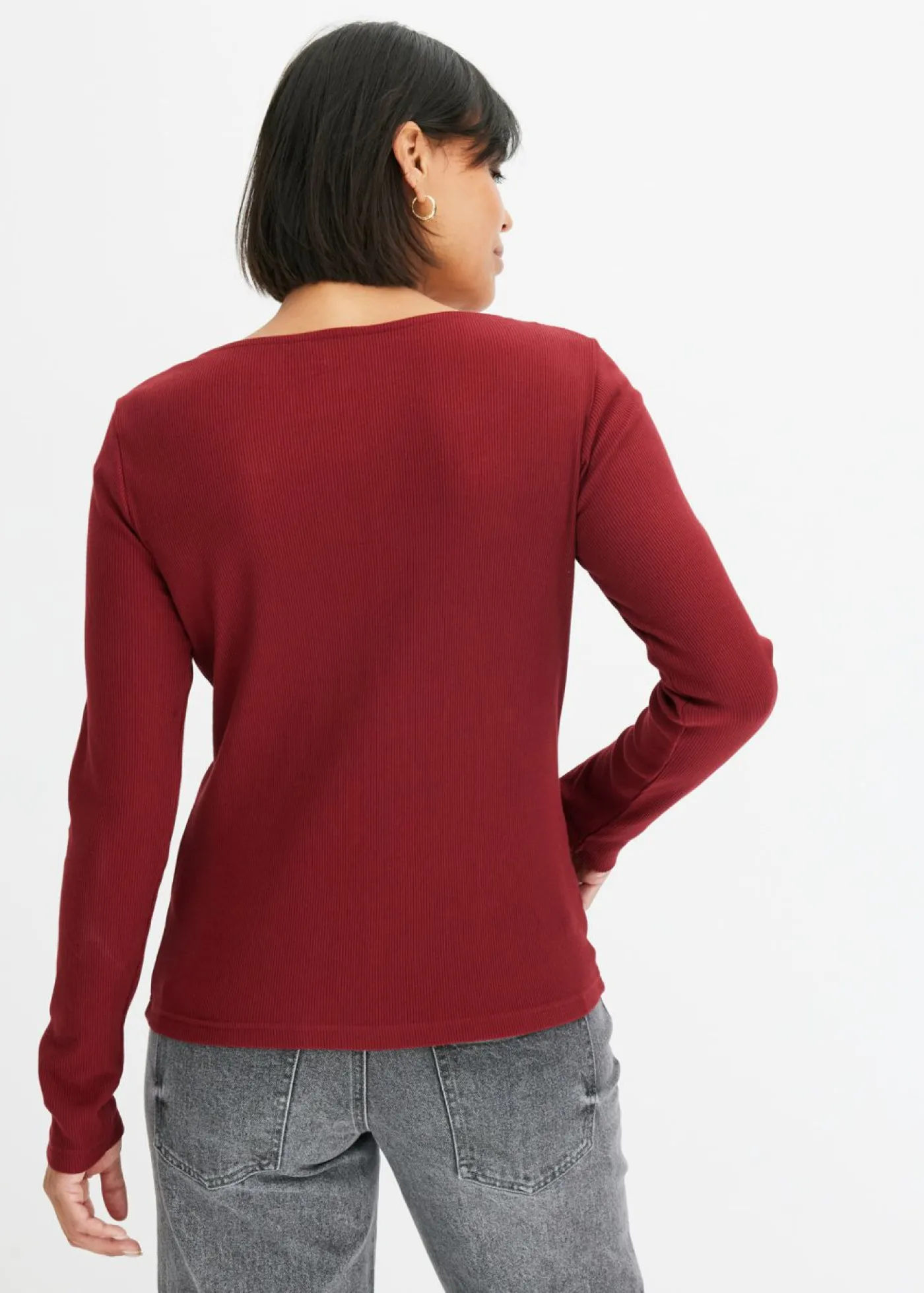 Mujer bonprix bonprix Camiseta de canalé de algodón orgánico puro